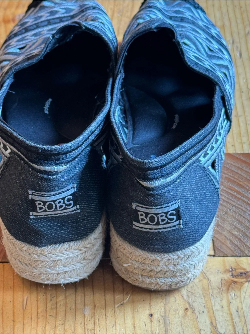 BOBS by Skechers Black & Gray Slip-On Espadrille Shoe